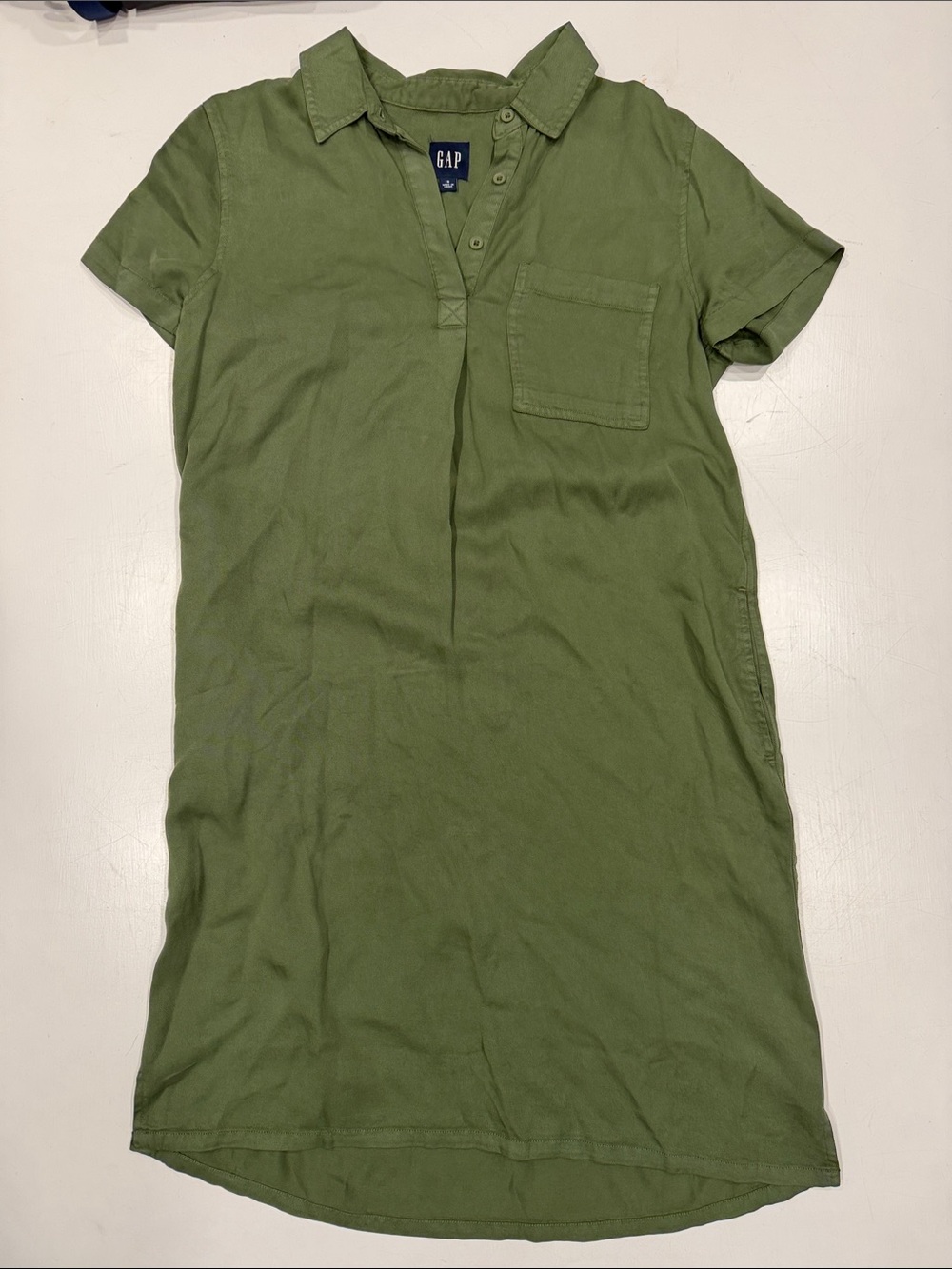 GAP Olive Green Short-Sleeve Polo Dress